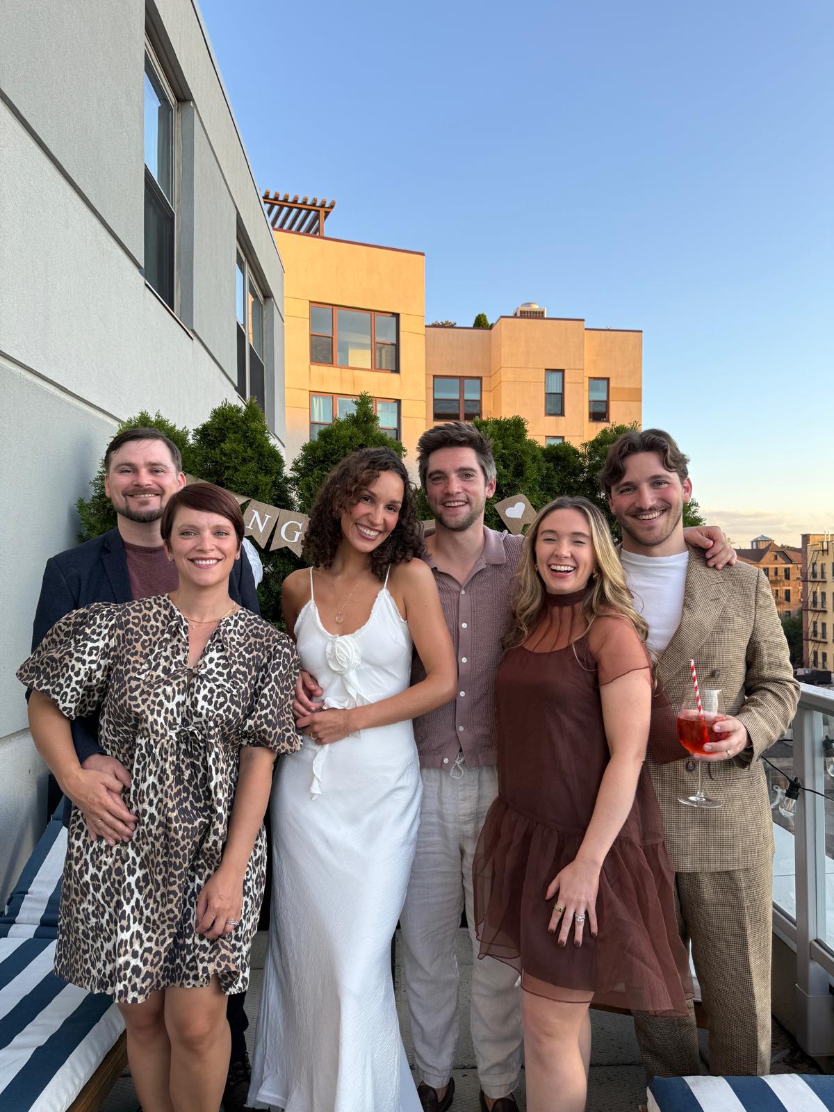 Elisa and Zack celebrating with friends
