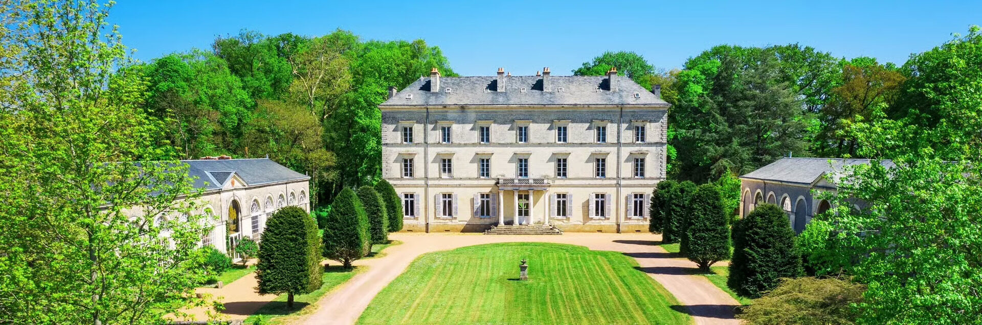 Château de la Brûlaire, aerial view, Gesté, France