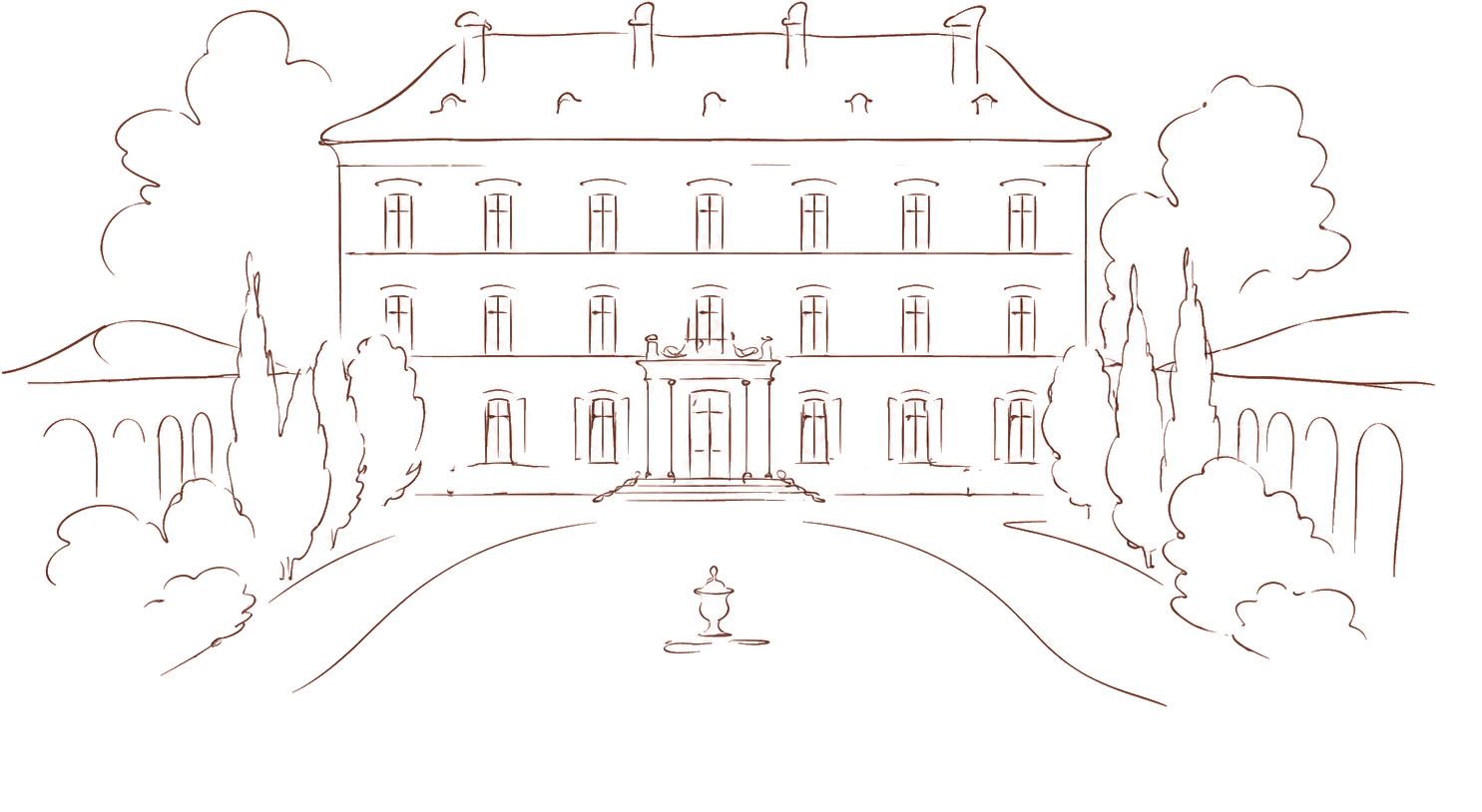Hand-drawn illustration of Château de la Brûlaire